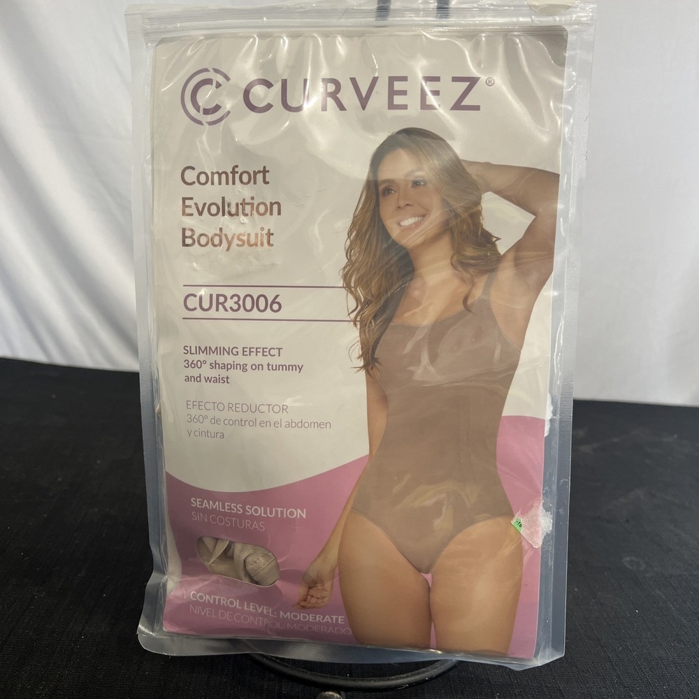 Curveez Comfort Evolution‎ Bodysuit Beige Moderate Control Shapewear New Sz 2XL